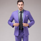 Premium Cotton Blend Gents Suit Smart Fit Suits Work Wedding Casual Business Tuxedo 2 Piece Set