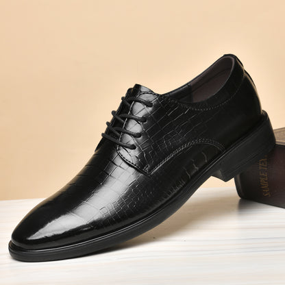 Exotic Men's Genuine Leather Crocodile Print Oxford Shoes-x2108