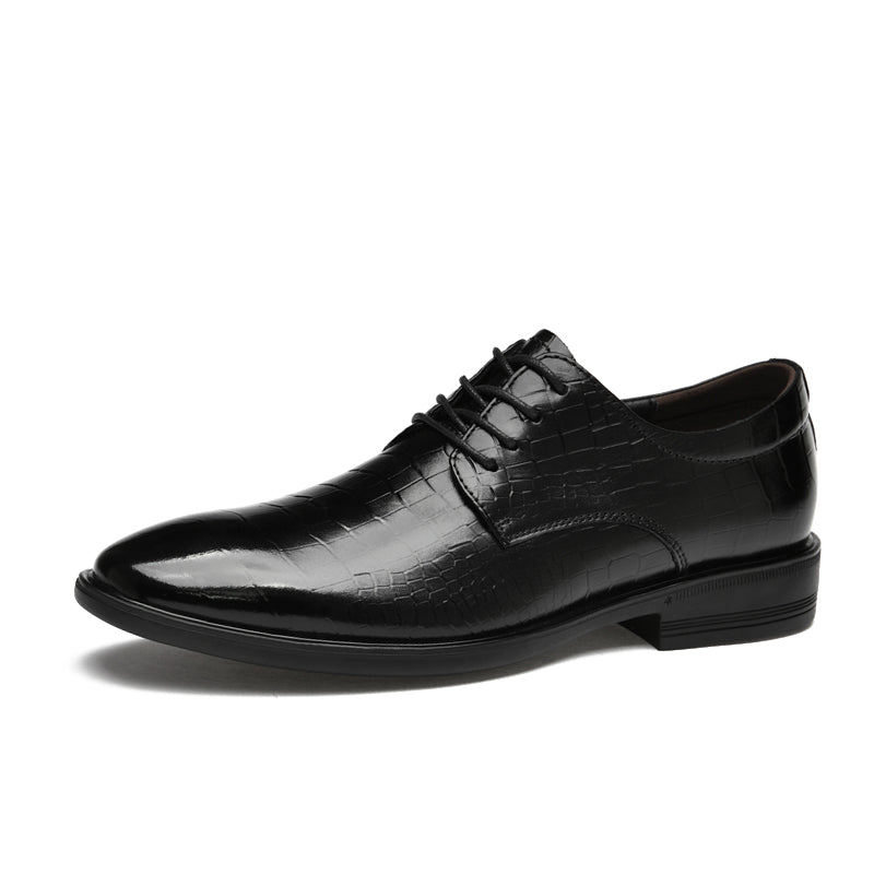 Exotic Men's Genuine Leather Crocodile Print Oxford Shoes-x2108