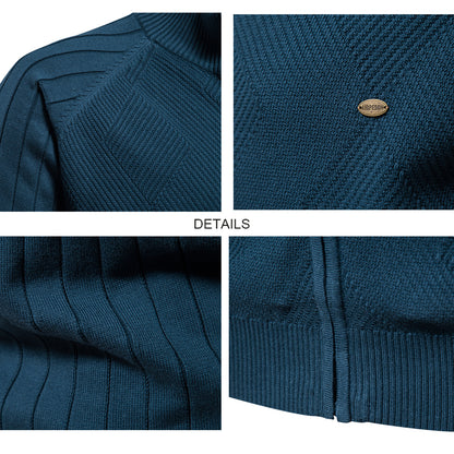 Veste cardigan en tricot pour hommes, nouvelle fermeture éclair de couleur unie-Y159