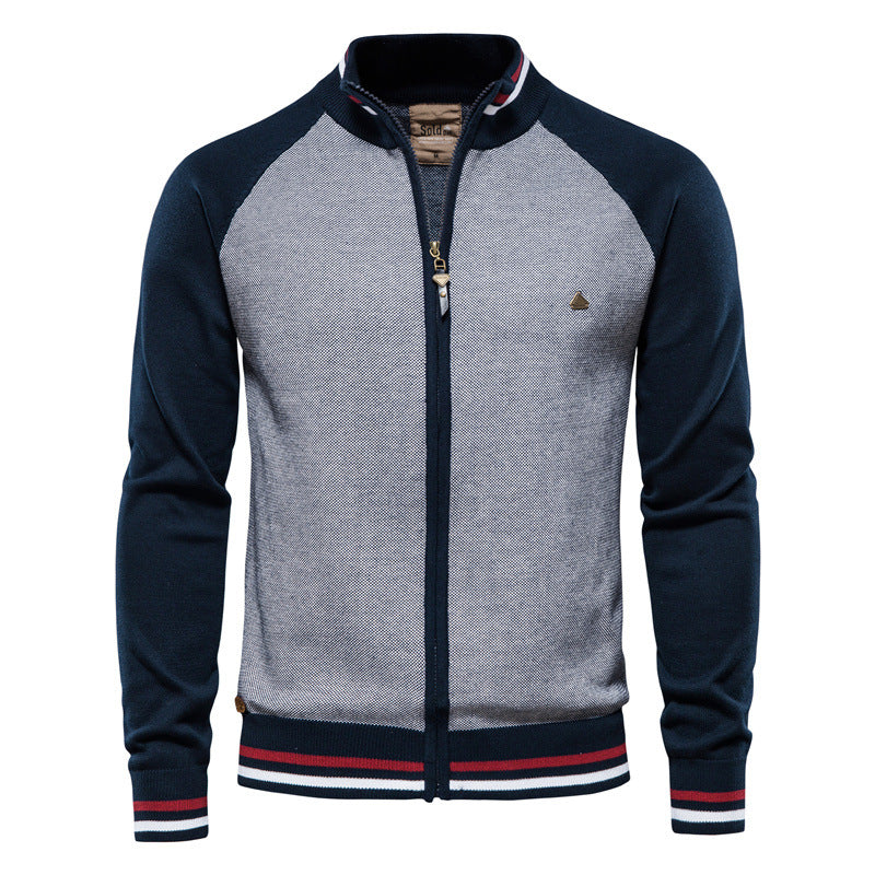 Men's Casual Cardigan Sweaters Full Zip Jacket with Pockets -Y200