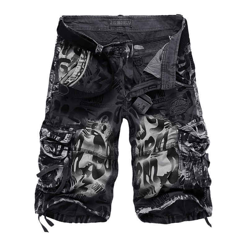 Men's Leopard print Camo Cargo Shorts Relaxed Fit Multi-Pocket -2292