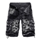 Men's Leopard print Camo Cargo Shorts Relaxed Fit Multi-Pocket -2292