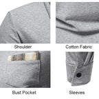 Men's Casual Long Sleeve Plaid Collar Polo Shirt with Pockets | D81