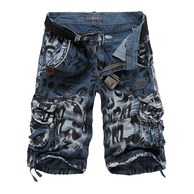 Men's Leopard print Camo Cargo Shorts Relaxed Fit Multi-Pocket -2292
