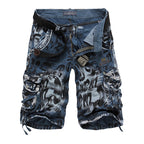 Men's Leopard print Camo Cargo Shorts Relaxed Fit Multi-Pocket -2292