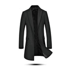 Men's Classic Slim Fit Double Breasted Mid Long Wool Blend Pea Coat | 1721