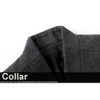 Men's Stand-collar Trench Coats Mid-Length Single Breasted Woolen Top Coat | 825