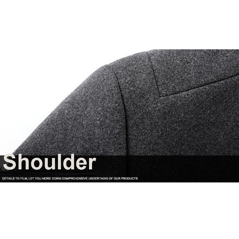 Men's Stand-collar Trench Coats Mid-Length Single Breasted Woolen Top Coat | 825