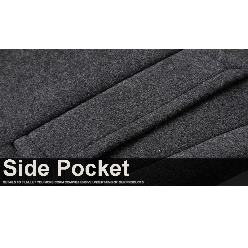 Men's Stand-collar Trench Coats Mid-Length Single Breasted Woolen Top Coat | 825