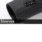 Men's Stand-collar Trench Coats Mid-Length Single Breasted Woolen Top Coat | 825