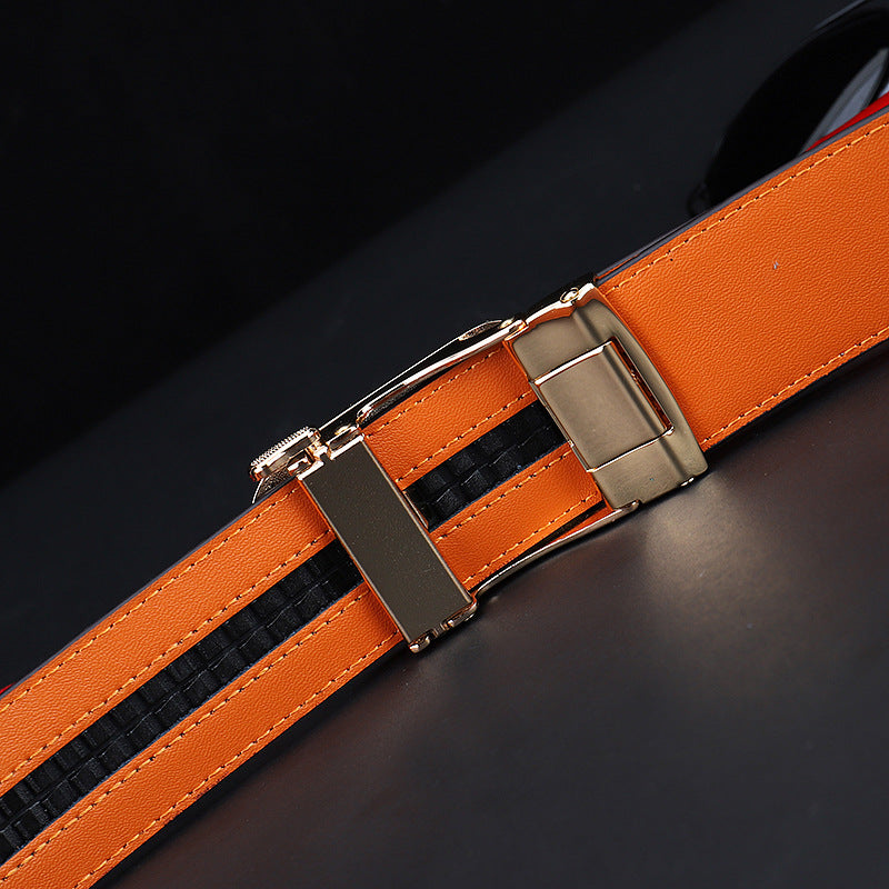 Men's Croc Style Real Leather Ratchet Belt For Jeans Casual Trouser & Suits - Available in Waist Size 28” - 46”