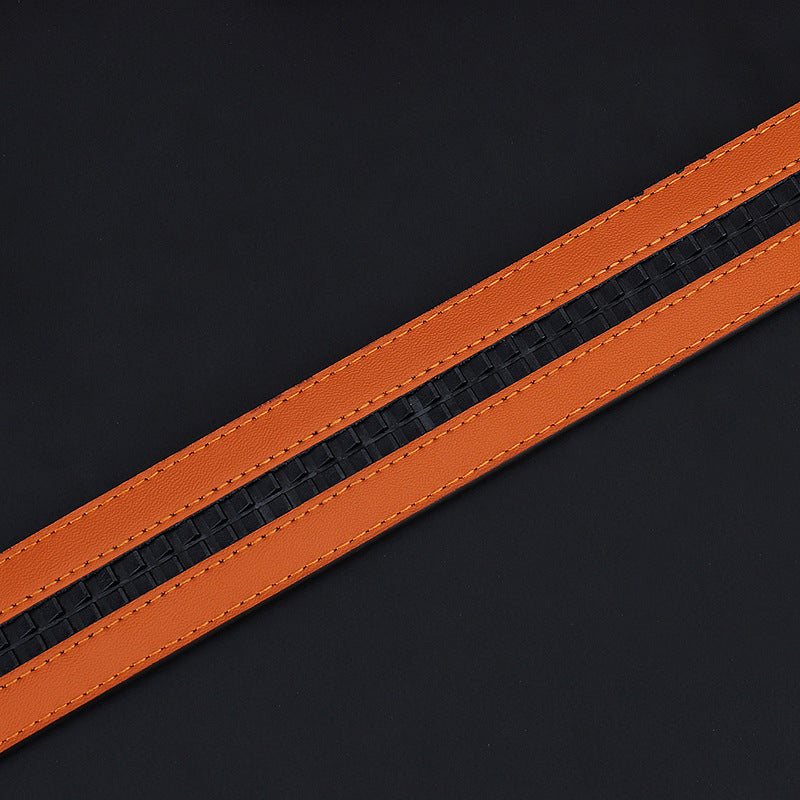 Men's Croc Style Real Leather Ratchet Belt For Jeans Casual Trouser & Suits - Available in Waist Size 28” - 46”