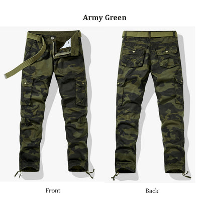 Mens Navy Cargo Pants with Pockets Casual Military Army Hiking Combat Tactical Work Pants Trousers | 1206