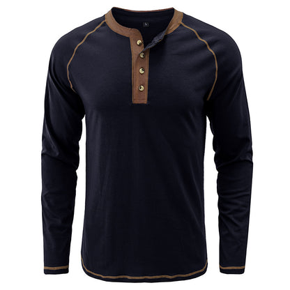 Men's Shirt Long Sleeve Cotton Lightweight Henley T-Shirt  |  2237