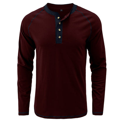 Men's Shirt Long Sleeve Cotton Lightweight Henley T-Shirt  |  2237