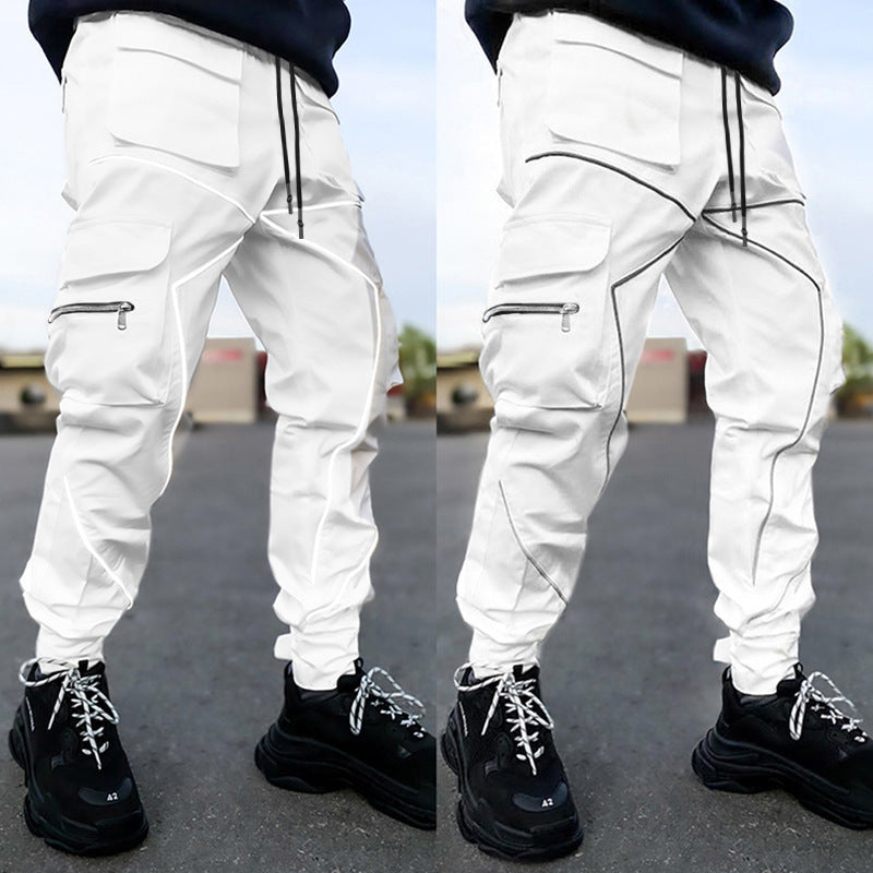 Reflective track 2024 pants mens