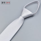 Classic Solid Color Silky Zipper Necktie Men's Pretied Ties  |  LK02