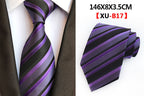 Men Ties Stripes Woven Silk Necktie For Formal Business Party |  XU-B