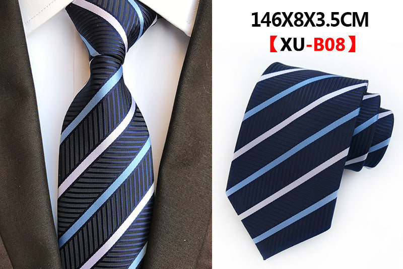 Men Ties Stripes Woven Silk Necktie For Formal Business Party |  XU-B