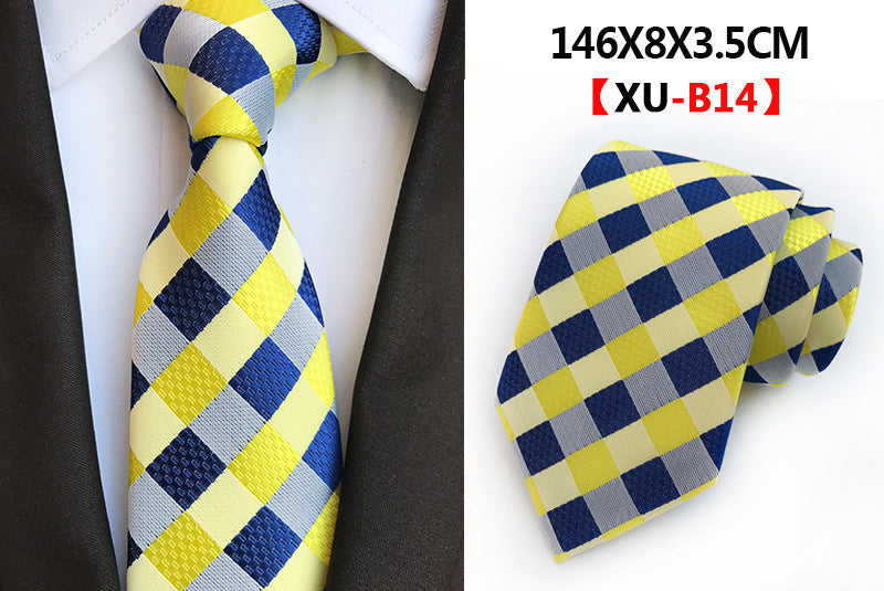 Men Ties Stripes Woven Silk Necktie For Formal Business Party |  XU-B