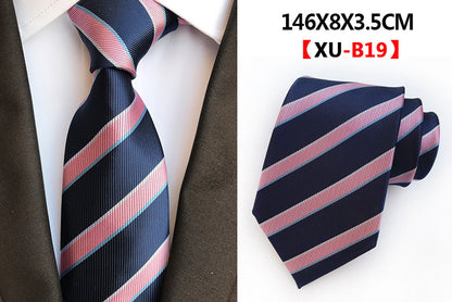 Men Ties Stripes Woven Silk Necktie For Formal Business Party |  XU-B