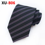 Men Ties Stripes Woven Silk Necktie For Formal Business Party |  XU-B