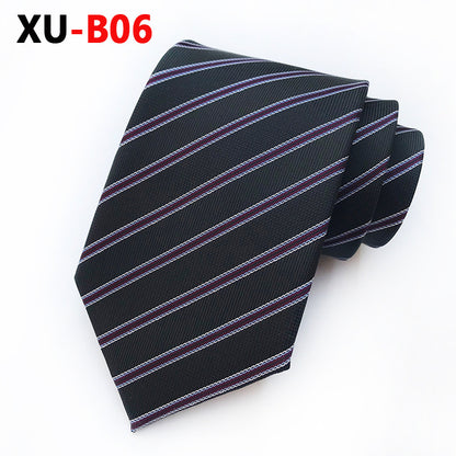 Men Ties Stripes Woven Silk Necktie For Formal Business Party |  XU-B