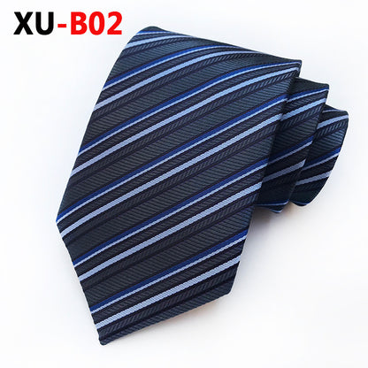 Men Ties Stripes Woven Silk Necktie For Formal Business Party |  XU-B