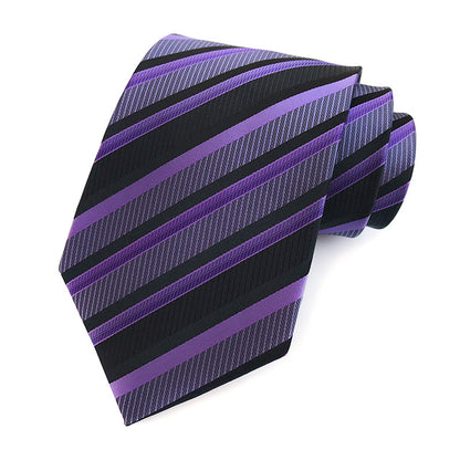 Men Ties Stripes Woven Silk Necktie For Formal Business Party |  XU-B