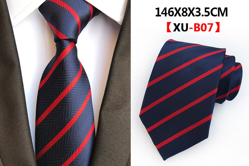 Men Ties Stripes Woven Silk Necktie For Formal Business Party |  XU-B