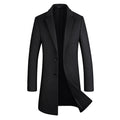 Men’s Premium Wool Overcoat Long Slim Fit Pea Trench Coat | xz5903